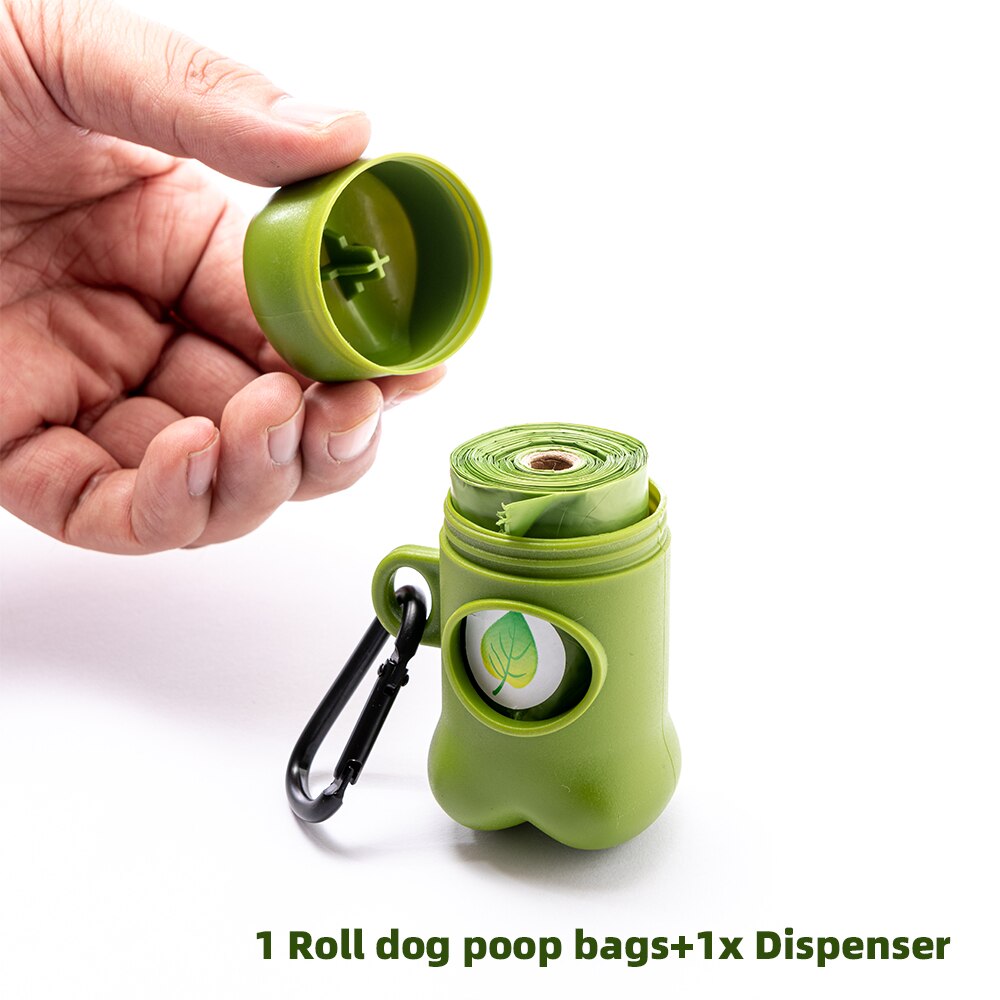 Biodegradable Dog Poop Bags Zero Waste Pet Dog Pooper Bags Litter Poop Bag Dispenser Outdoor Cleaning Products Pets Supplies: 1roll 1 dispenser