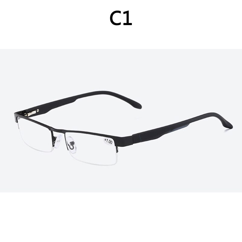 Boyseen masculino liga de titânio óculos de leitura não esférico 12 camadas revestido lentes retro negócios hyperopia prescrição óculos: +300 / C1