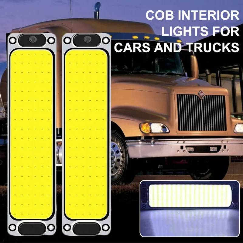 12V-24V Universal Car Interior Readling Lamp COB 108SMD LED Panel Dome Light High Brightness Bulb Truck Waterproof Lamp