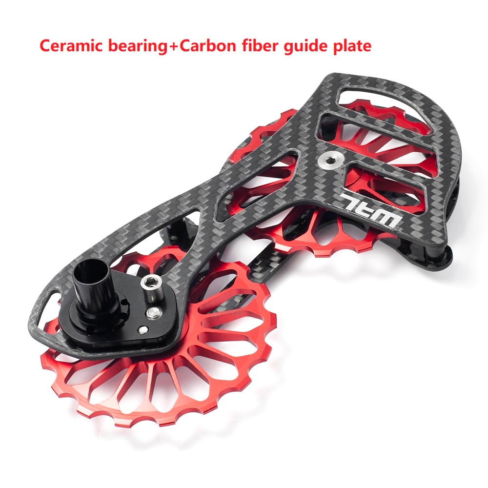 Desviador trasero de cerámica de fibra de carbono para bicicleta, rueda de guía de polea 17T para 6800 R7000 R8000 R9100 R9000, accesorios de bicicleta