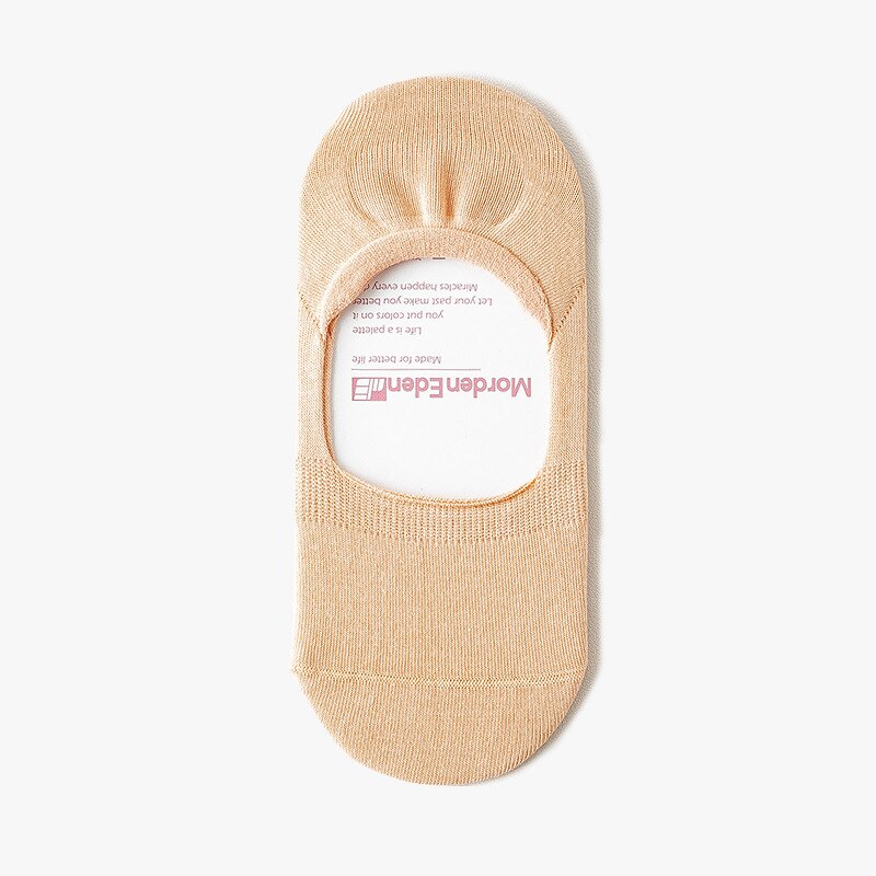 Calcetines invisibles antideslizantes para mujer, calcetín de silicona de corte ultrabajo, Fondo de algodón fino, de verano, 1 par: khaki