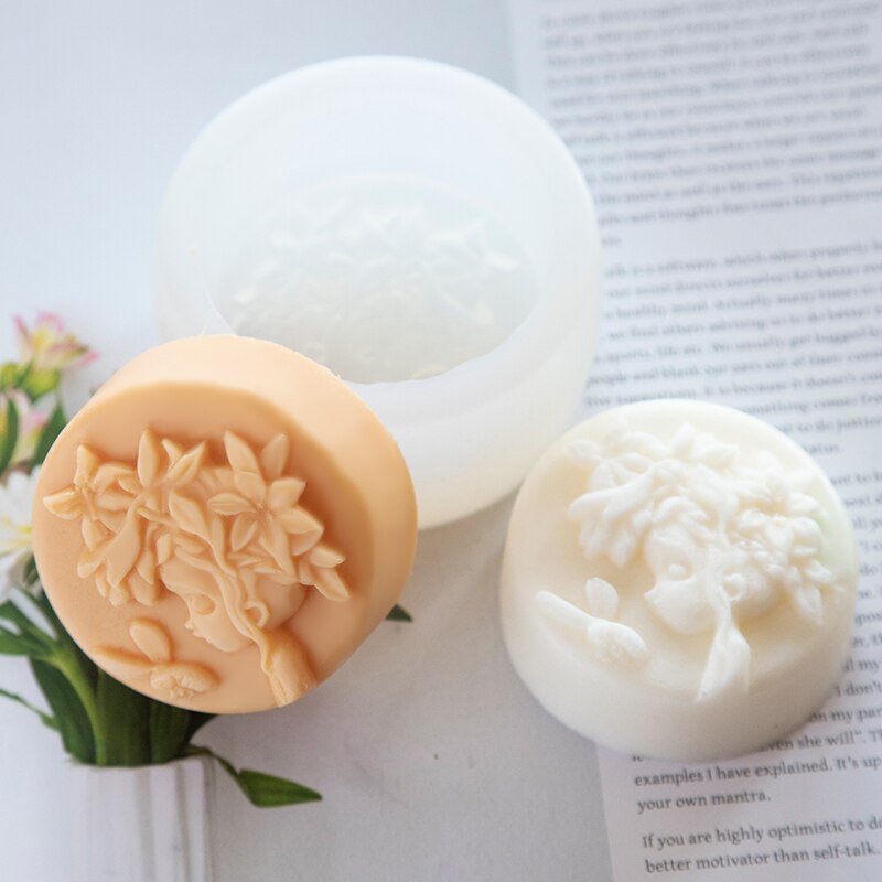 Beauty Girl Flower Fairy Handmade Soap Silicone Mold DIY Chocolate Cake Mold Bathroom Supplies Soap Making Set Cake Decors