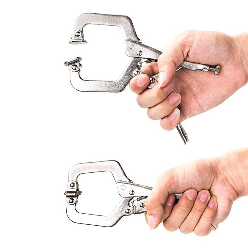 C Clamp Weld Clip Woodwork Tenon Locator Grip Vise Lock Jaw Swivel Wood Fix Pincer Tong Work Alloy Steel Hand Tool