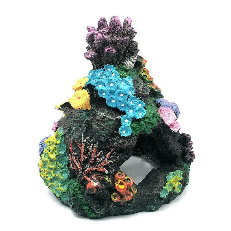 Kunstmatige koraalrif grot aquarium decoratie aquarium holle rots grot huis ornament voor vissen garnalen hinding decor