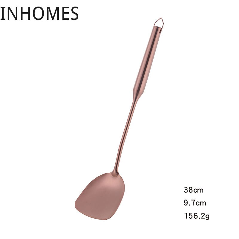 Rose Gold Stainless Steel Spatula Skimmer Ladle Turner Rice Soup Spoon Kitchen Accessories Cooking Tool Serving Utensil Set