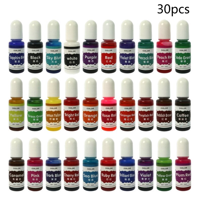 30 farver krystal epoxy pigment uv harpiks farvestof diy smykker farvelægning kunsthåndværk farve tørring farve blanding flydende dekoration  g8tb