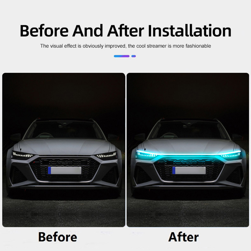 Bande lumineuse LED de démarrage pour capot de voiture 12v, éclairage d'ambiance décoratif pour véhicule modifié