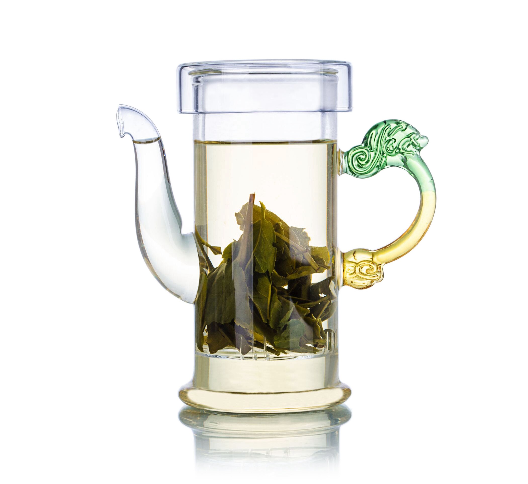 1PC Red / White / Dragon-shaped Handle Heat Resistant Glass Teapot w/ infuser & Lid: 001 200ml