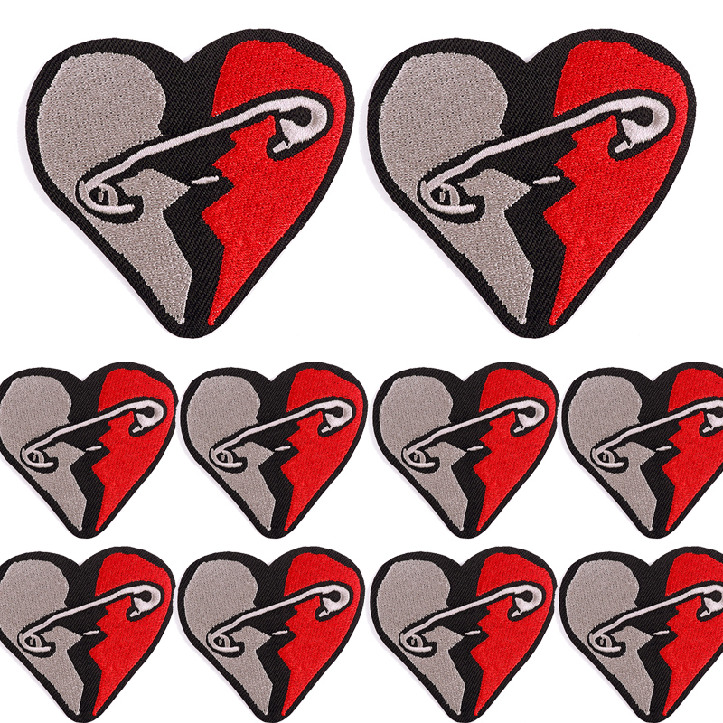 10 Stks/partijen Rock Stijl Borduurwerk Patch Punk Skull Patch Iron On Patches Voor Kleding Jassen Naaien Applique Letter Strijken Diy
