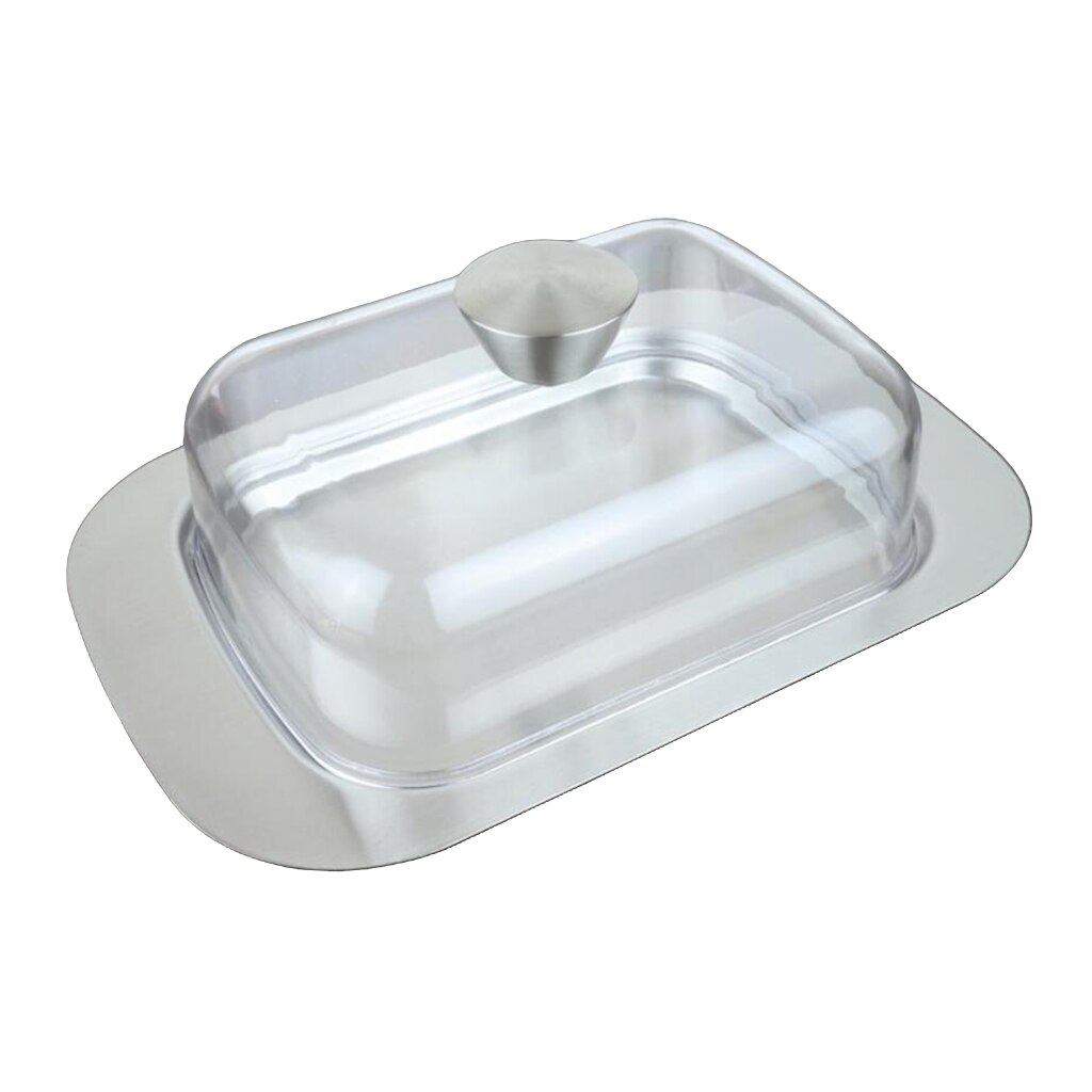 Stainless Steel Butter Dish Tray w/ Lid Kitchen Storage Container Food-grade