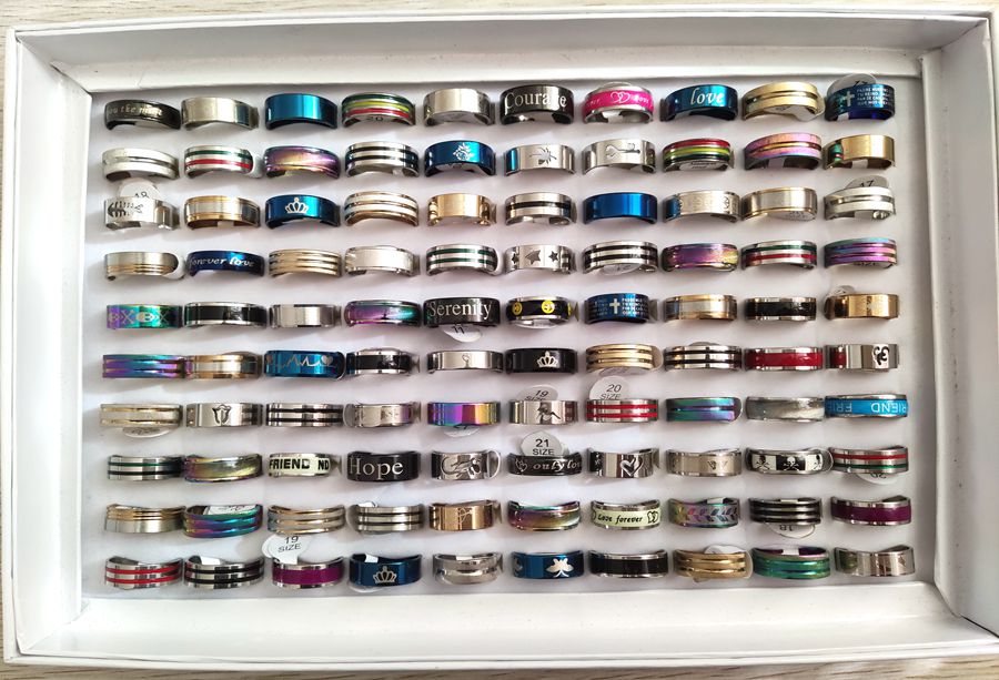25 Stuks Mix Veel Mannen Ring Rvs Ringen Voor Vrouwen Homme Femme Bague Anillo De Moda Partij Sieraden