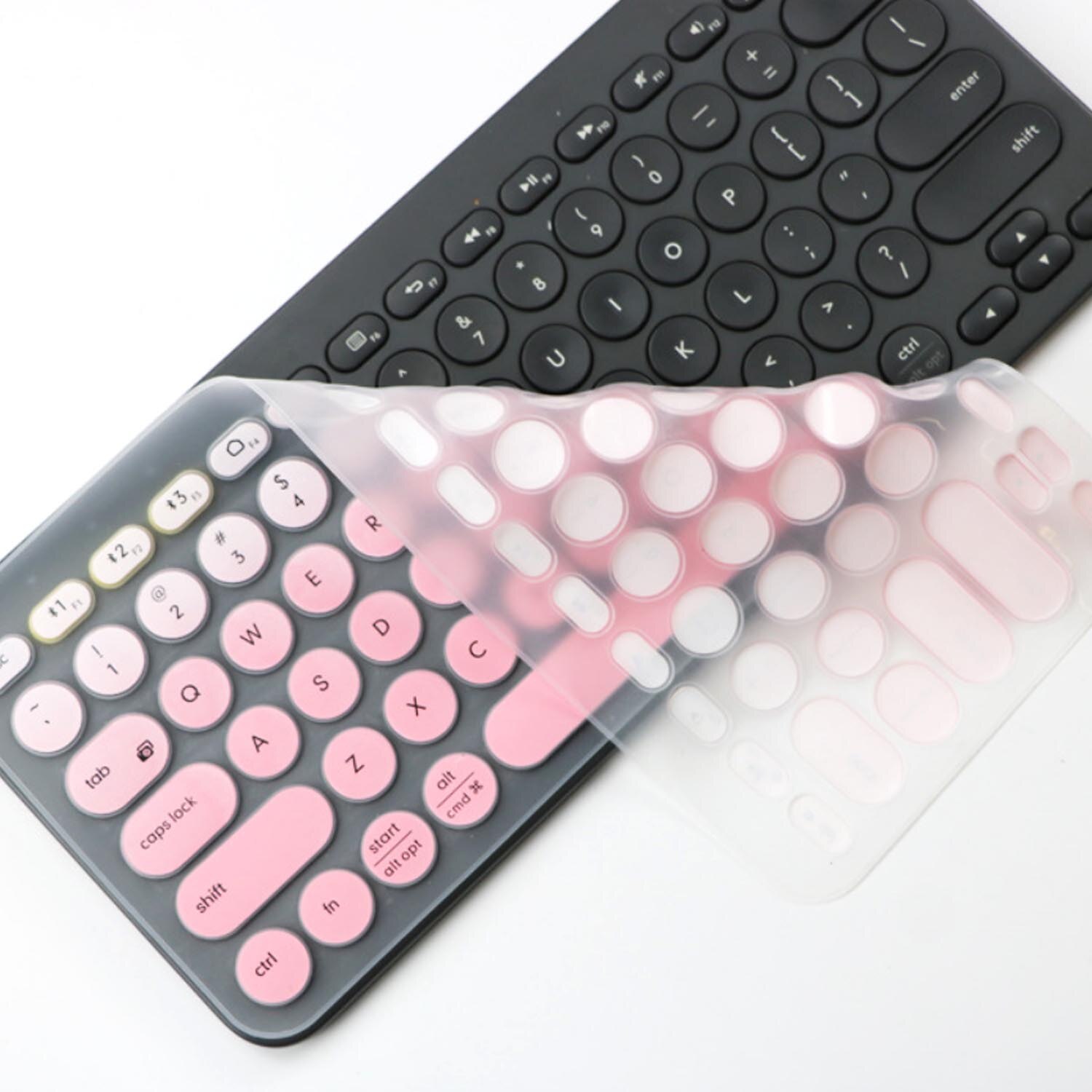 Besegad farverig laptop silikone tastatur cover hud klistermærke beskytter til logitech  k380 bluetooth tastatur