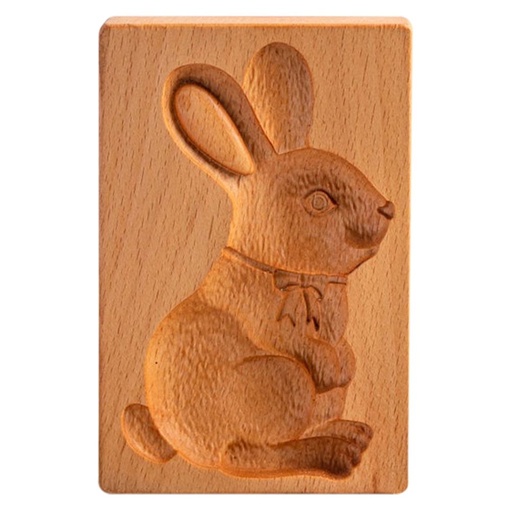 Wooden Cookie Mold Cutter Animal Carving Wooden Kitchen Cookie Mold Mooncake Mold Biscuit Easter Decoration Kitchen Baking Tools