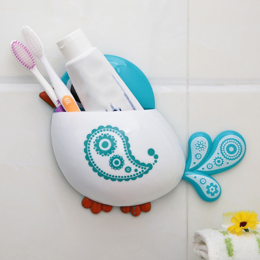 1pc Cartoon Bird Toothpaste Holder Wall Suction Cup for Kid Bathroom Organizer Toothpaste Toothbrush Holder Bathroom Accessories