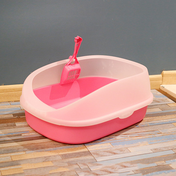 Hond Wc Kattenbak Hond Lade Teddy Anti-Splash Toilette Met Kattenbakvulling Schop Puppy Kat indoor Home Zandbak: Roze