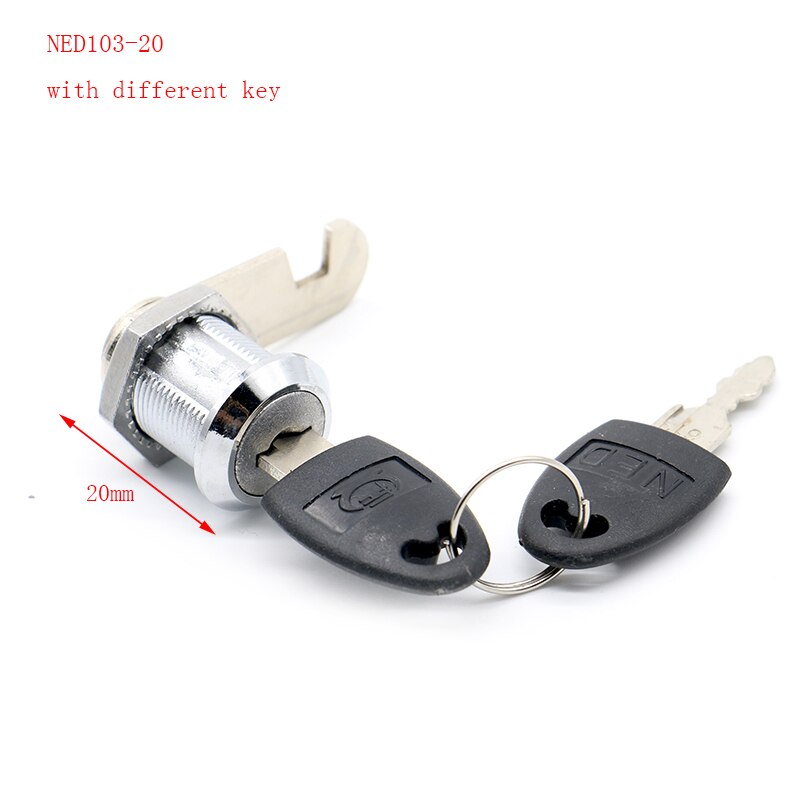 NAIERDI serrature a cilindro a camma armadietto per porte cassetta postale lucchetto cassetto armadio scatola serratura con 2 chiavi per ferramenta per mobili serie 103: Argento