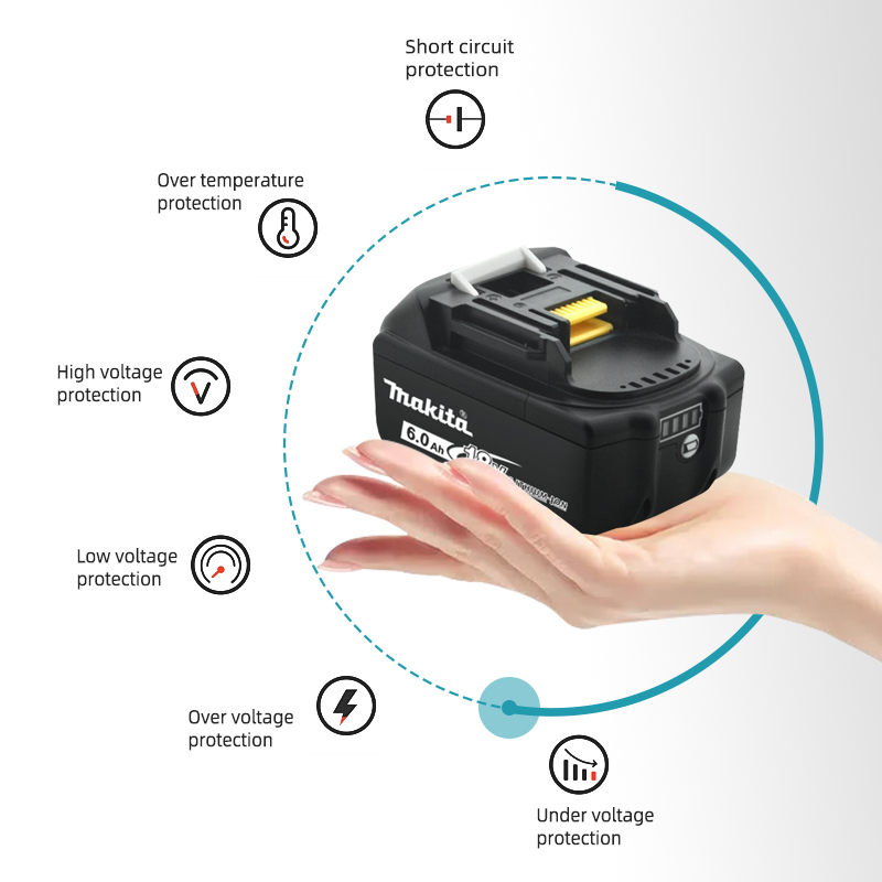 Original 18V Makita Lithium Battery 5AH 6AH 9AH BL1860B BL1850B bl1840 battery 100% BL1860 BL1815 18V Makita Charger