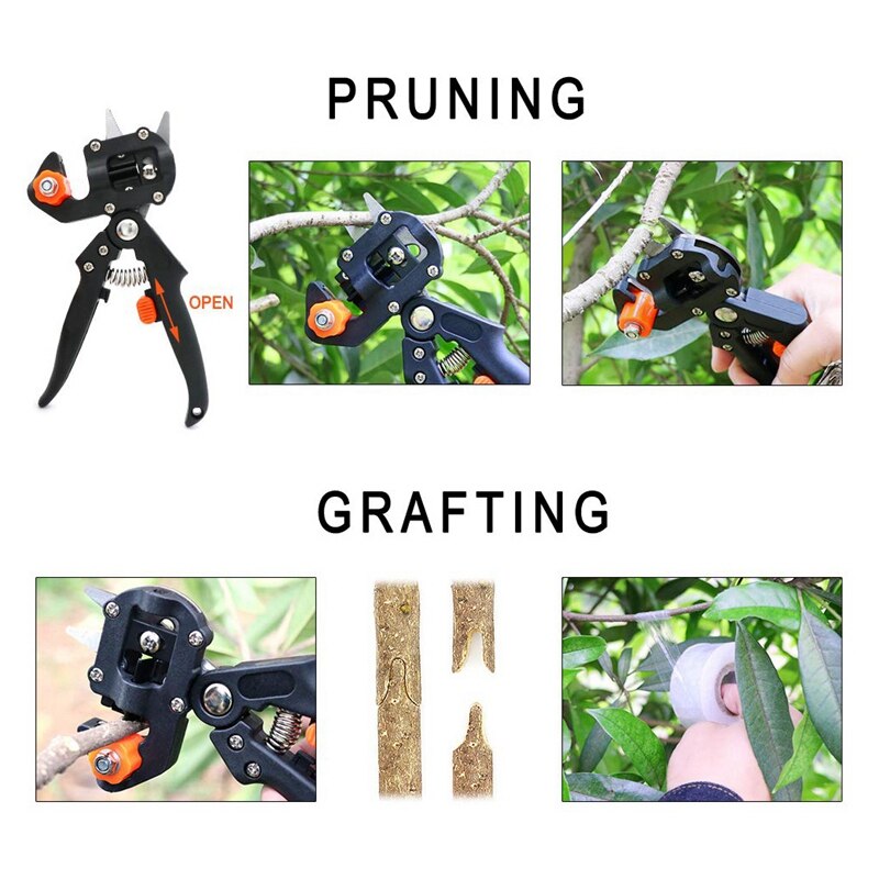 Herramientas de injerto de jardín, herramientas de podar de jardín, cintas de injerto y tarjeta de etiquetas, rama de planta, fruta de vid, herramienta para cortar árboles, Kits de tijeras
