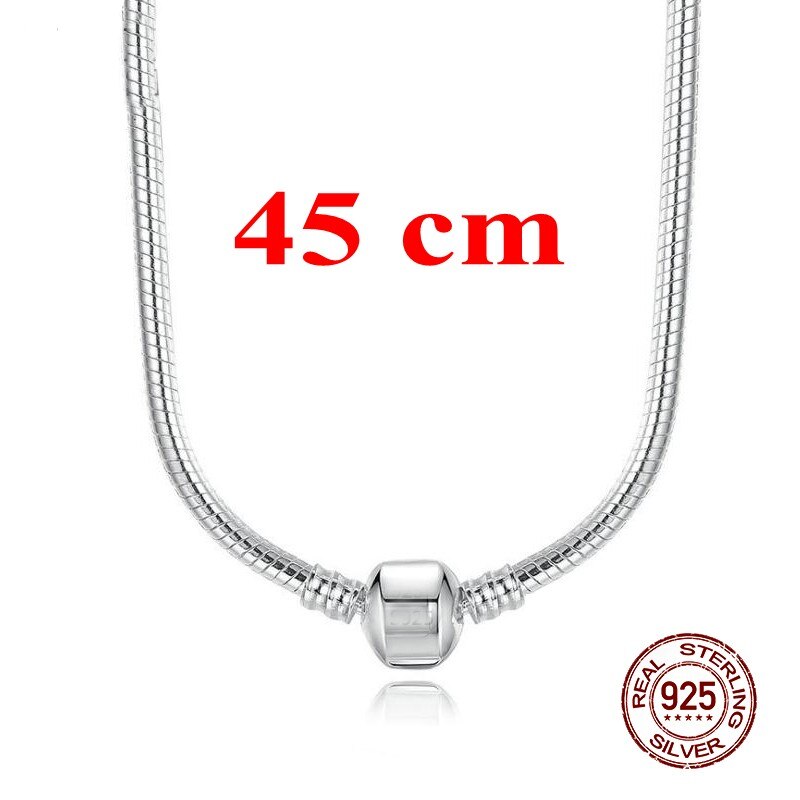 Bijoux fins en argent Sterling 925, ensemble de bijoux fin, collier fait à la main, Set de fête de mariée pour femmes, Bracelet à breloques: Necklace 45cm