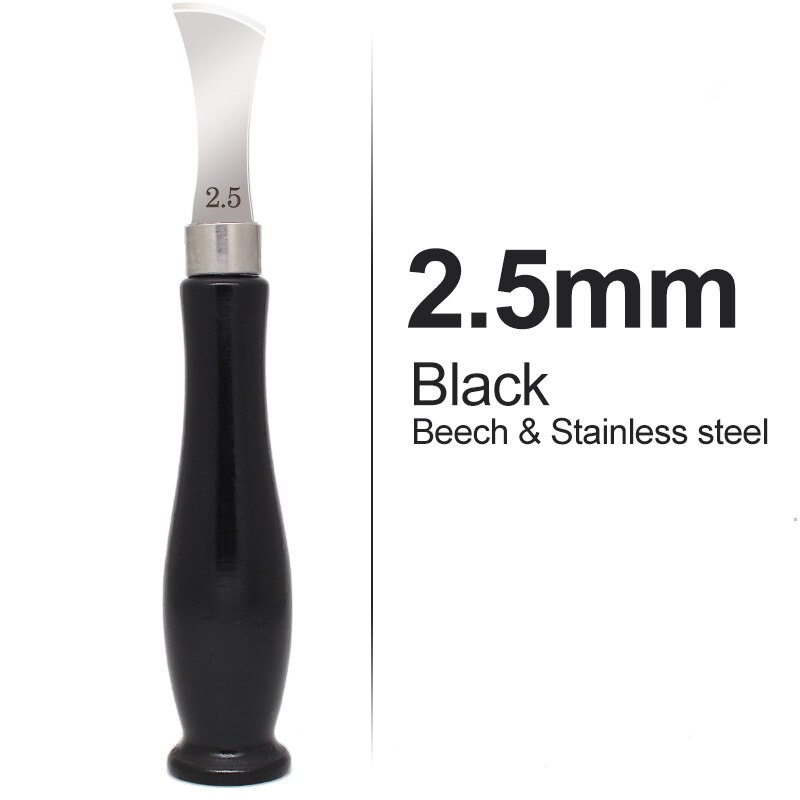 1.0-2.5Mm Leathercraft Gereedschappen Lederen Boog Rand Sector Ondiepe Groef Randen Koud En Warm Druk Lijn Punch Inbedding draad: Black 2.5mm