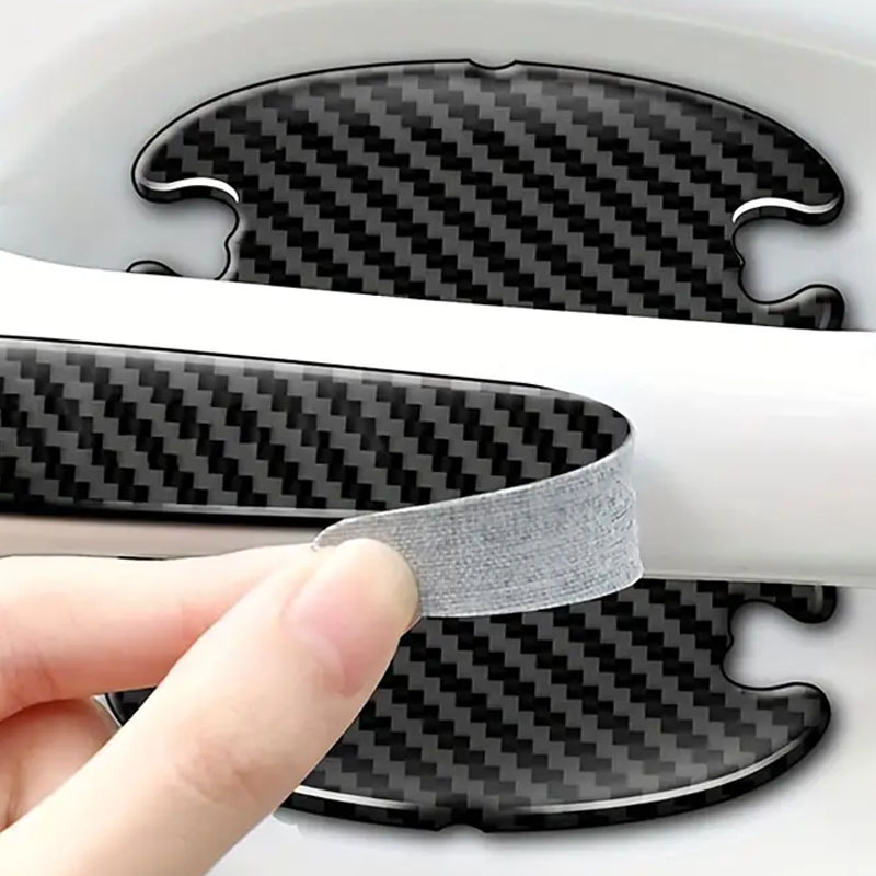Carbon Faser Auto Tür Griff Schüssel Scratch Schutz Aufkleber Protector Autos Aufkleber Auto Griff Anti-kollision Schutz Streifen