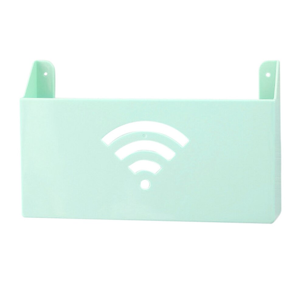 Practical Home Small Size Wall-Mounted WiFi Router Storage Boxes Shelf Plastic Box Wifi Box Storage Box Organizer: Light green