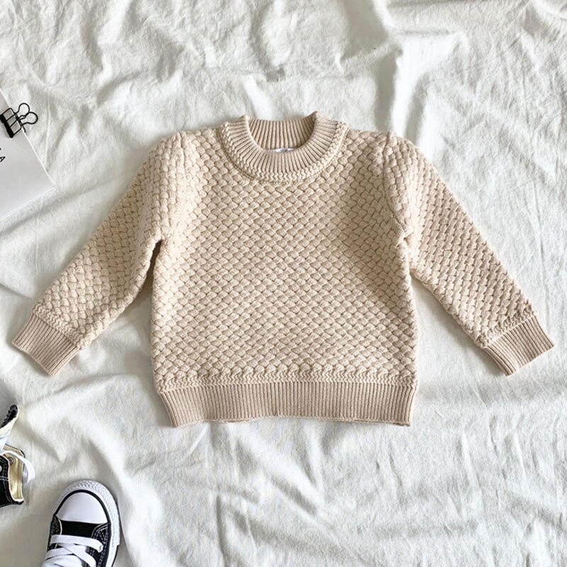 1-6 år efterår vinter baby børn drenge langærmet striktrøje baby børn drenge pullover sweatere børnetøj: S051903 abrikoser / 5t