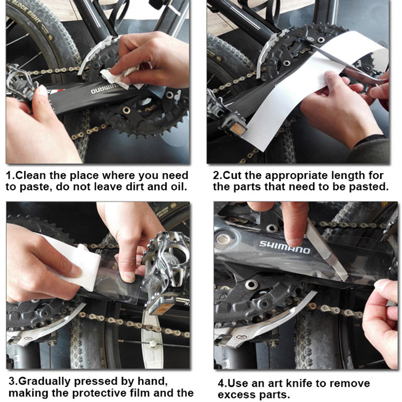 1 sæt cykelstel beskyttelses klistermærke til vejcykel mtb klistermærke maling beskyttende film beskyttelse glat overflade beskyttelse