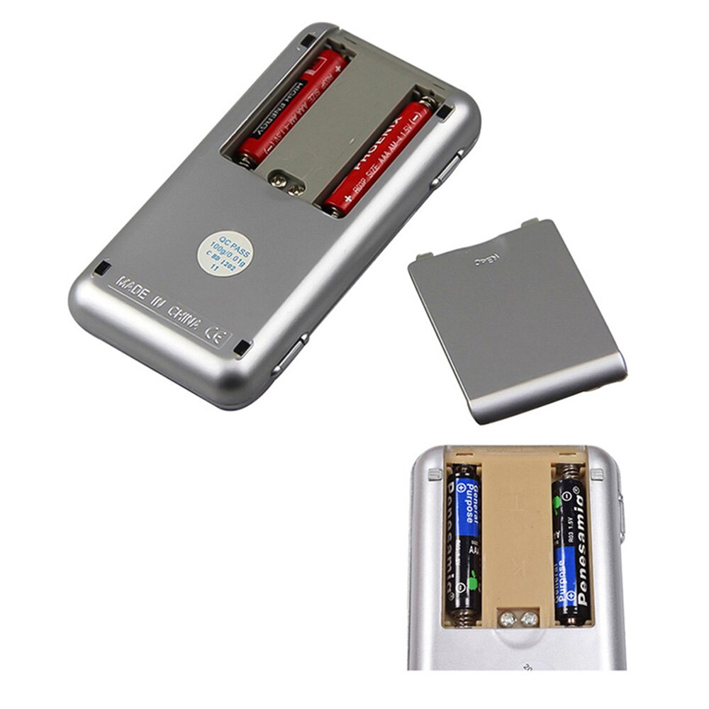 Mini balanza Digital de alta precisión, bolsillo eléctrico de retroiluminación para joyería, gramos de peso para cocina, 100/200/300/500g, 0,01/0,1g