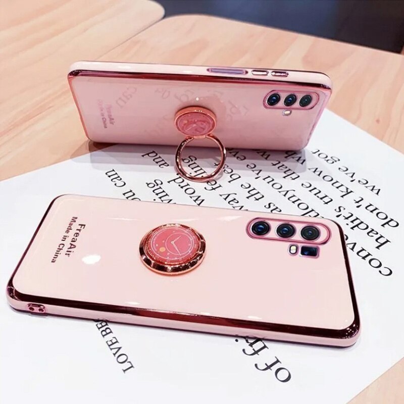 Small Fresh Mobile Phone Ring Holder Magnetic Car Bracket Tablet Stent Cute Watch Pattern Support Phone Stand for iphone X XS XR
