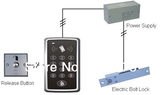 XJQ 1000 cards Capacity 125KHz Single RFID Card Proximity Entry Door Lock Access Control System With 10pcs Keys RFID Key Fobs
