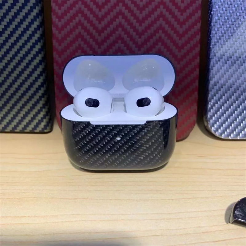 Real Carbon Fiber Earphone Case for Apple Airpods 3 Carbon Fiber Earphone Wireless Bluetooth for AirPods Pro 2）Case
