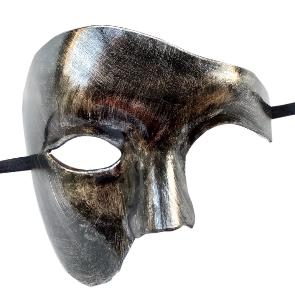 Steampunk Phantom Plastic Adult Half Face Mask Carnival Festival Bar Opera Stage Costume Prop Halloween Party Cosplay: black