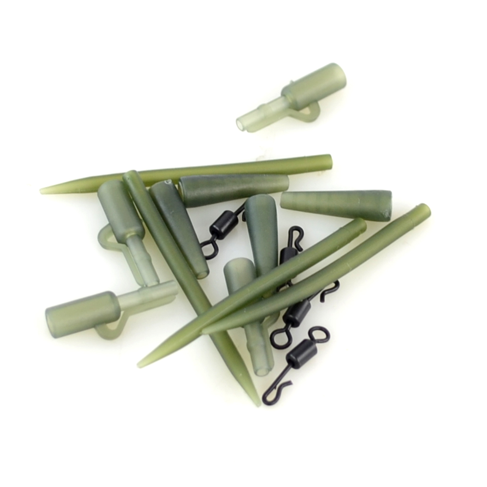 Aparejo de pesca de carpa de 40 piezas, Clips de plomo de seguridad de plástico, cono de goma de cola, manga antienredos, aparejo giratorio de cambio rápido M20