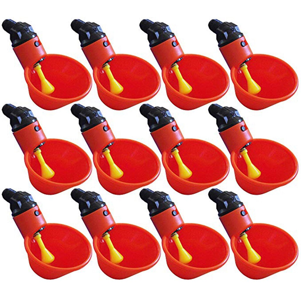 Bebedero agua automática para aves de corral, pollo, ave de corral bebedero agua para pollo, alimentador, cuenco de cocina, accesorio para mascotas, 10/24 Uds.