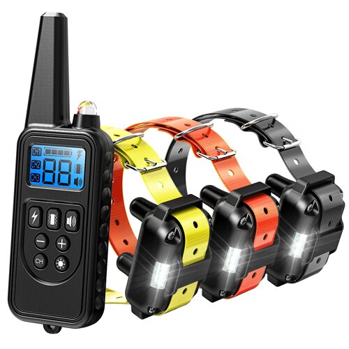 1pc Hund Training Gerät 20 ~ 100 lb Haustier Hund Wasserdichte Kragen LCD Fern Fernbedienung Statische Strom/Vibration: B 1 TO 3 / EU-Stecker