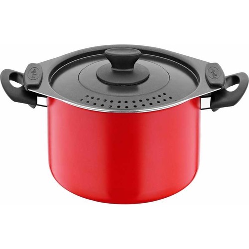 Yapışmaz kaplamalı kırmızı makarna tenceresi 4 lt