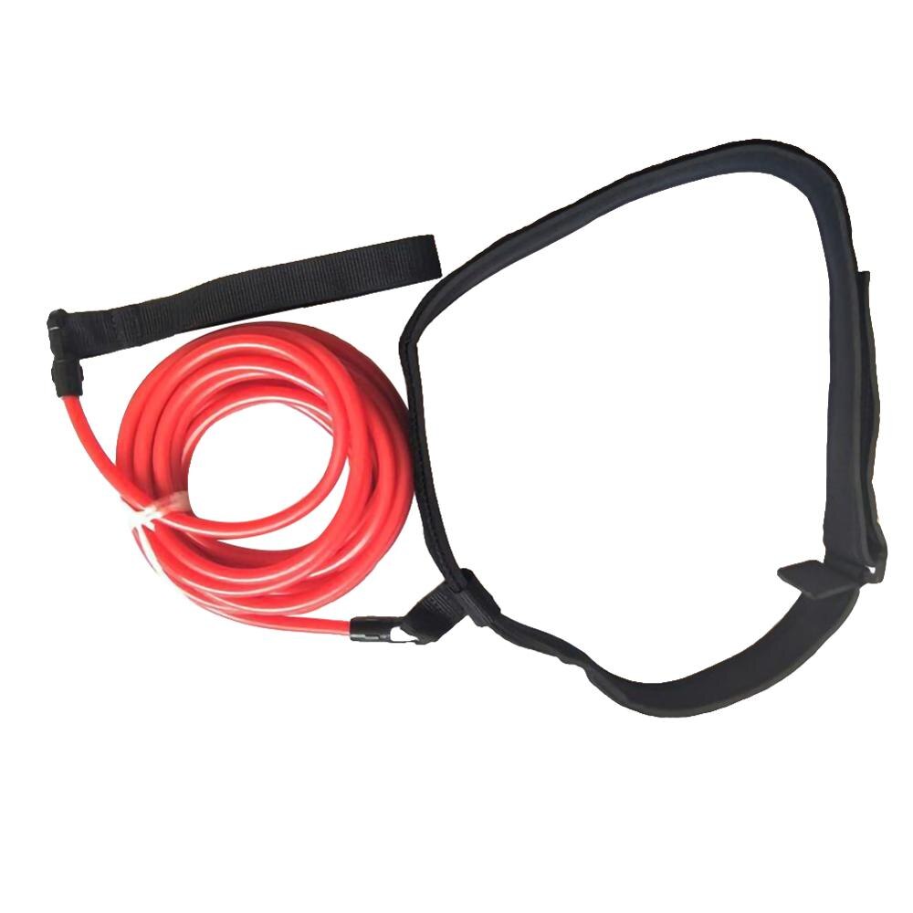 Arnés ajustable para Entrenamiento de natación, cinturón de resistencia, cuerda de seguridad para piscina, herramienta para natación, ejercitador, equipo de cuerda de seguridad: Rojo