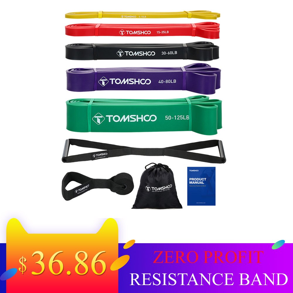 Tomshoo 5 Packs Pull Up Assist Bands Set Resistance Bands Powerlifting Oefening Stretch Thuiswerk Bands Bandas Elasticas Fitness