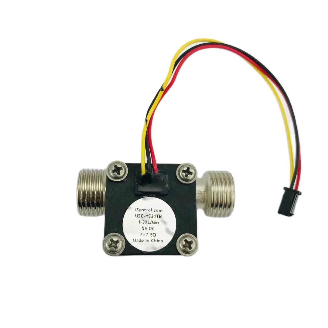 Hall Water Flowmeter Turbine Water Flow Meter US211M Digital Hall Water Flow Sensor Reader Nickeled Brass USC-HS21TB 1-30L/min