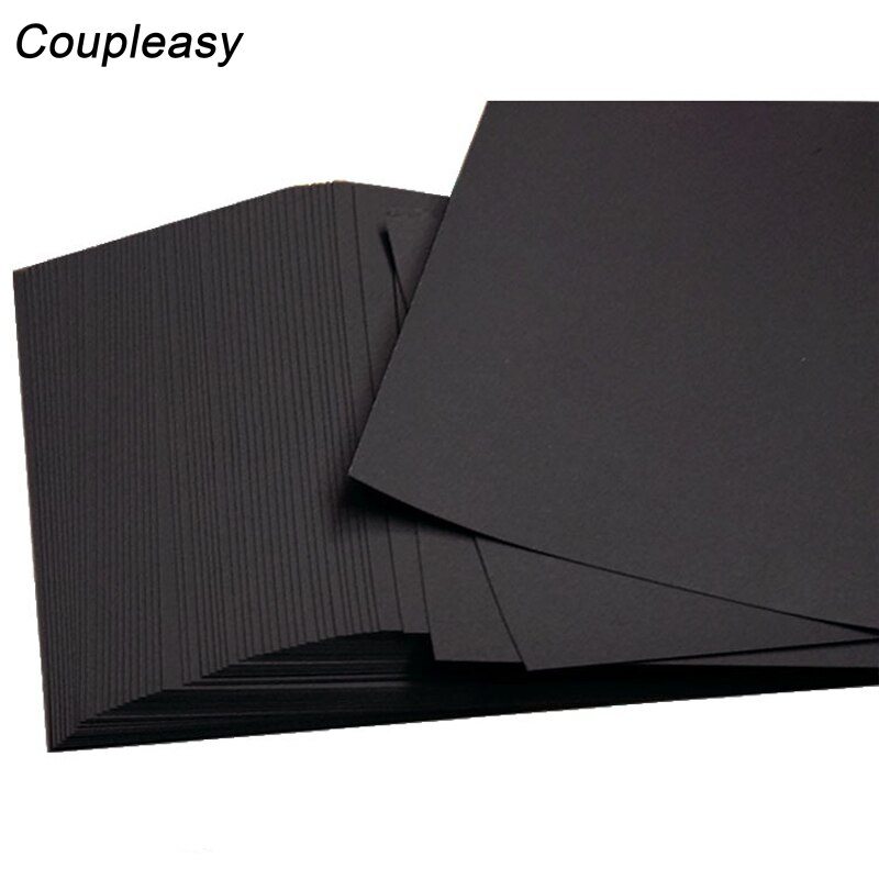 70-400g Black Kraft Paper Thicken Craft Paper Postcard Cardboard DIY Handmade Paper Stationery School Supplies 100Pcs