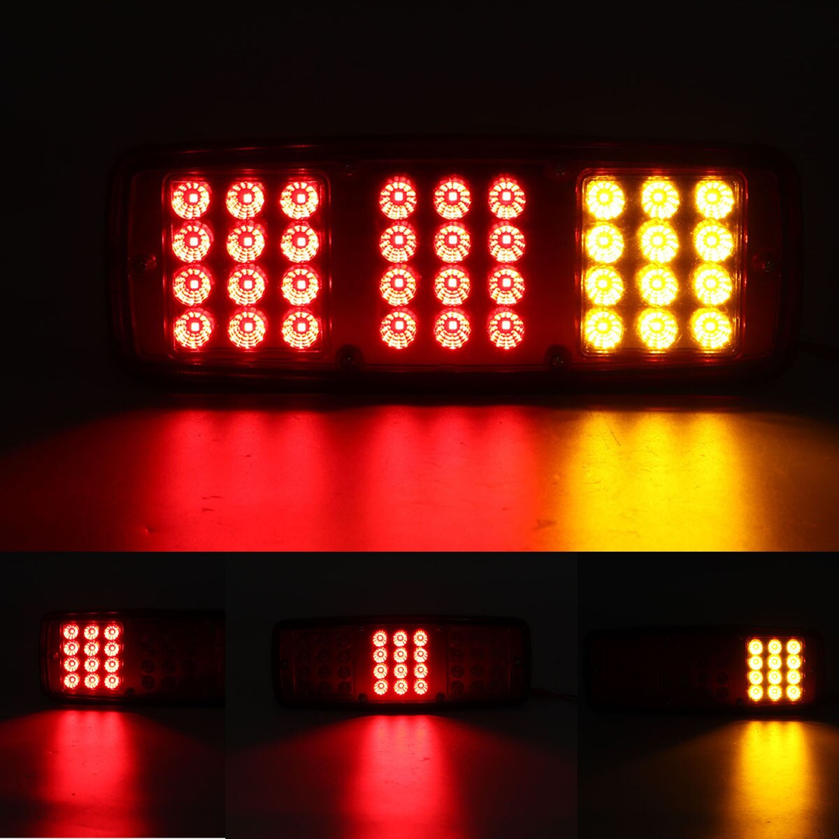 2pcs 24V Waterproof 36 LED Tail Light for Car Truck Trailer ATV Caravan Lorry Rear Brake Light Stop Reverse Lamp Light