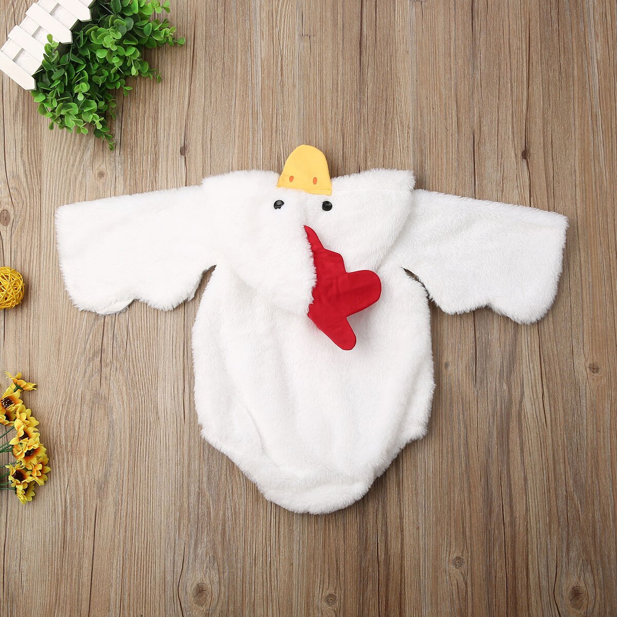 Appena nato Del bambino Delle Ragazze Dei Ragazzi corpo E Pagliaccetti A Maniche Lunghe con Cappuccio sfocato Pulcino Pagliaccetto Della Tuta vestito Cosplay costume