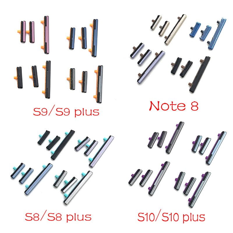 SIde Volume Button + Power ON / OFF Buttton Key Set For Samsung Galaxy Note 8 S8 S9 S10 Plus Replacement Parts
