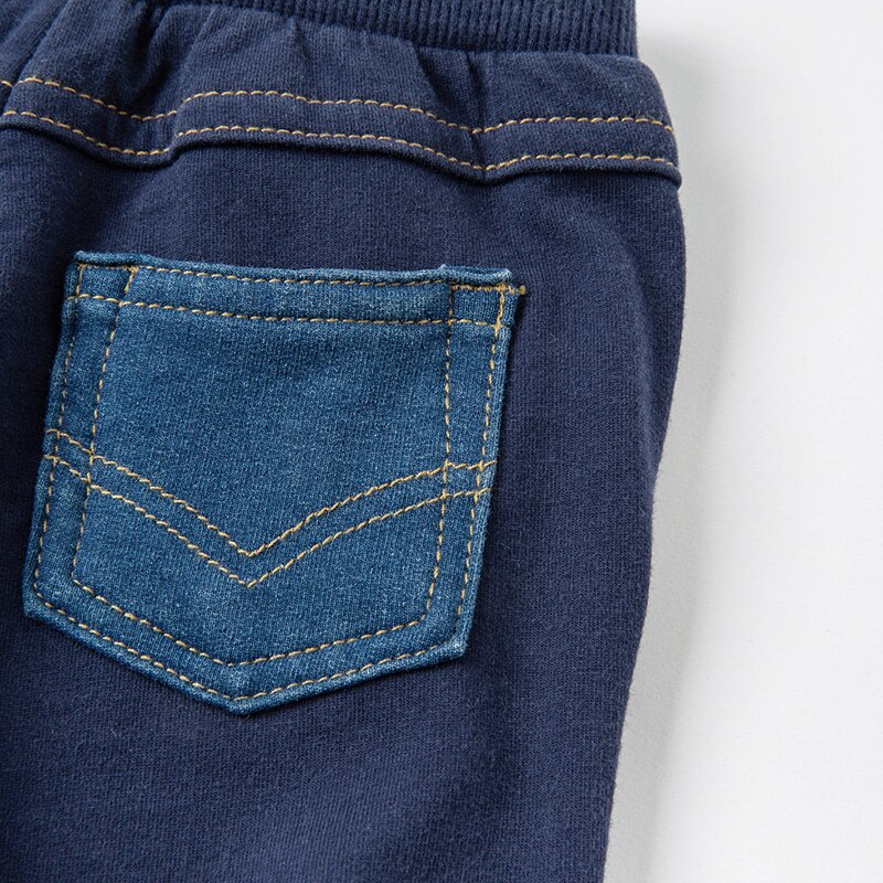 DBS16602-2 dave bella spring baby boys patchwork pockets pants children full length kids pants infant toddler trousers
