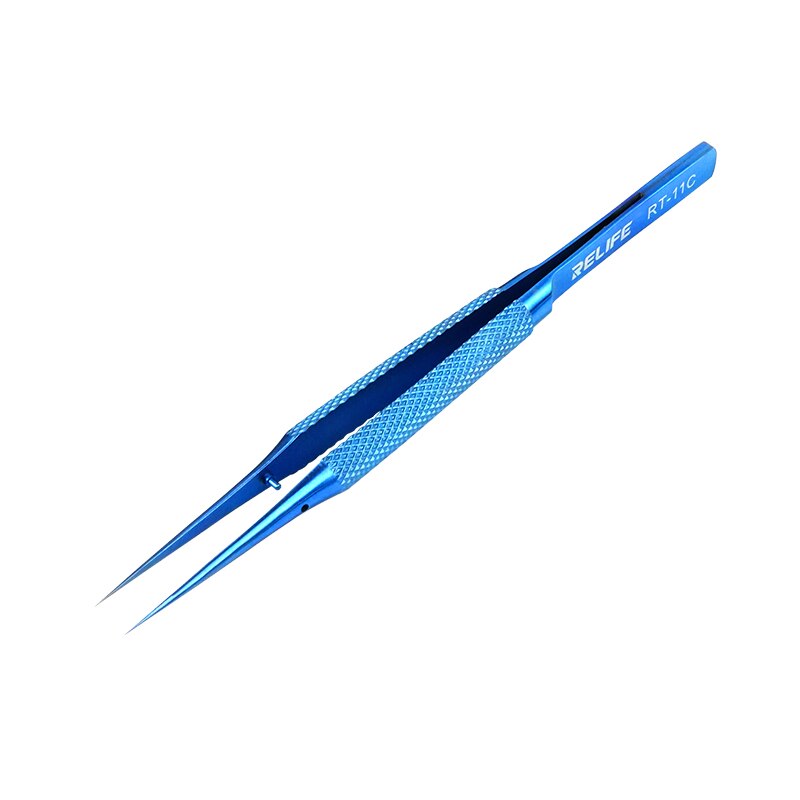 Relife RT-11C/15C Ultra Hoge Precisie Vliegende Draad Pincet 0.15Mm Recht/Gebogen Tip Speciaal Voor Vliegende Lijn telefoon Reparatie Tools: RT-11C Straight tip