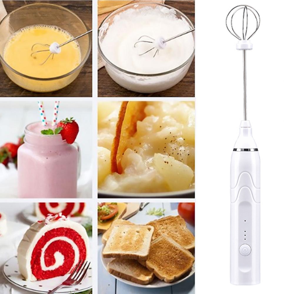 Electric Milk Frother Cappuccino Coffee Foamer Handheld Egg Beater USB Charging Chocolate Latte Drink Mixer Blender