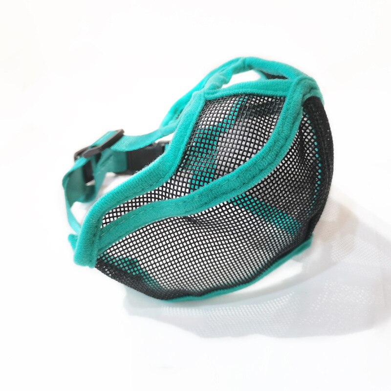 Short Snout Pet Dog Muzzles Comfortable Adjustable Mesh Muzzle Mask Anti Bite Stop Barking Supplies For French Bulldog Pug: Green / XL