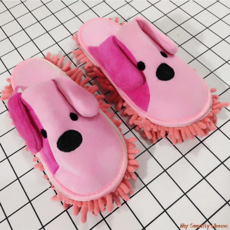 Lui-Zapatillas mopa Unisex para el invierno, zapatos para limpiar el suelo, para el hogar