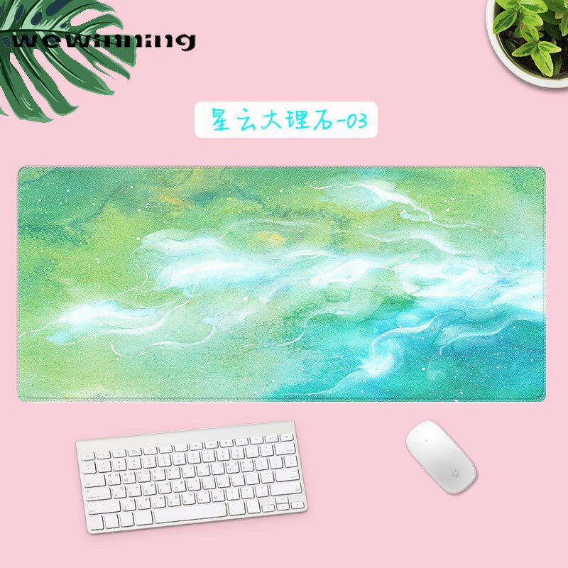 Kawaii Bureau Matten Gaming Deskpad Marmer Starry Wolken Leuke Muismat Lagre Voor Gamer Toetsenbord Kantoor Woonaccessoires: 300x800x2mm 03